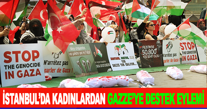 İstanbul’da kadınlardan Gazze’ye destek eylemi