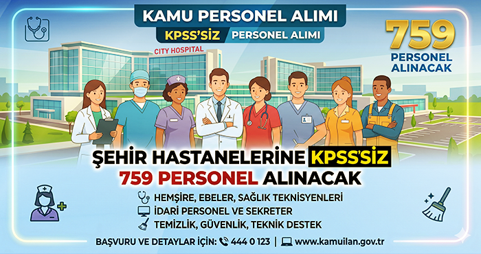 Şehir Hastanelerine KPSS’siz 759 Personel Alınacak